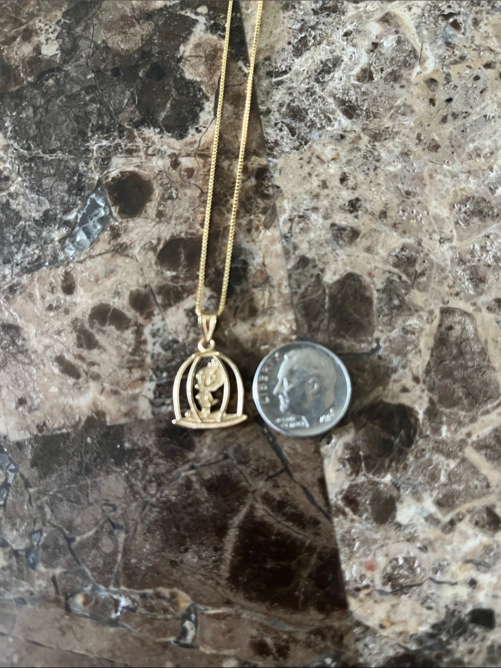 Vintage Warner Bros. Store Tweety Bird charm and necklace. - Picture 3 of 3